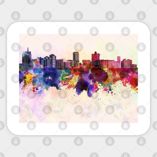 Acapulco skyline in watercolor background Sticker by PaulrommerArt